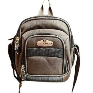 Ricardo Beverly Hills Small Brown Backpack Mini Travel Bag‎ Purse